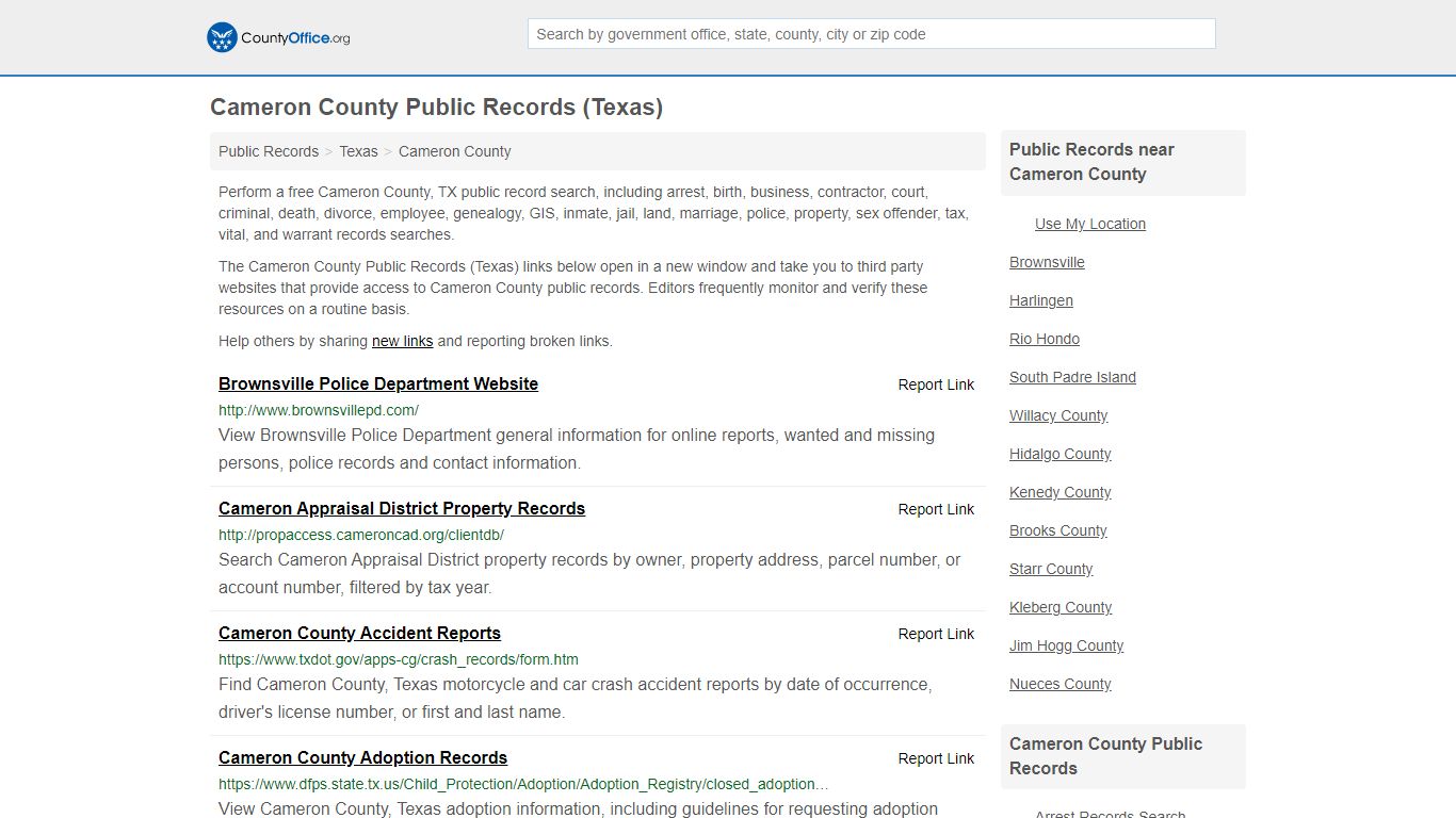 Public Records - Cameron County, TX (Business, Criminal ...